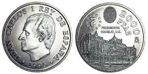 2000 Peseta Regno di Spagna (1976 - ) Argento Juan Carlos I (1938 - )