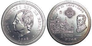 2000 Peseta Kingdom of Spain (1976 - ) Silver Juan Carlos I of Spain (1938 - )