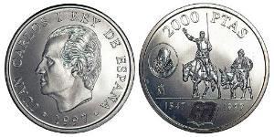 2000 Peseta Kingdom of Spain (1976 - ) Silver Juan Carlos I of Spain (1938 - )