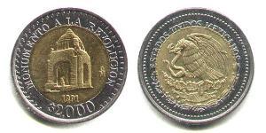 2000 Peso United Mexican States (1867 - ) Bimetal 