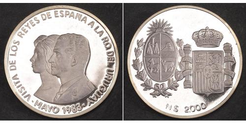 2000 Peso Uruguay Silber 