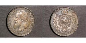 2000 Reis Empire du Brésil (1822-1889) Argent Pierre II du Brésil (1825 - 1891)