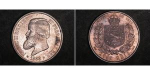 2000 Reis Empire du Brésil (1822-1889) Argent Pierre II du Brésil (1825 - 1891)