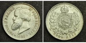 2000 Reis Empire du Brésil (1822-1889) Argent Pierre II du Brésil (1825 - 1891)