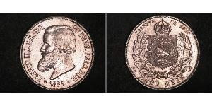2000 Reis Impero del Brasile (1822-1889) Argento Pietro II del Brasile (1825 - 1891)