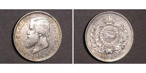 2000 Reis Impero del Brasile (1822-1889) Argento Pietro II del Brasile (1825 - 1891)