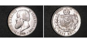 2000 Reis Impero del Brasile (1822-1889) Argento Pietro II del Brasile (1825 - 1891)