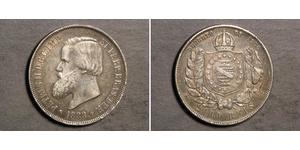 2000 Reis Impero del Brasile (1822-1889) Argento Pietro II del Brasile (1825 - 1891)