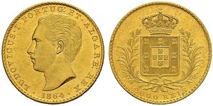 2000 Reis Regno del Portogallo (1139-1910) Oro Luigi del Portogallo (1838 - 1889)
