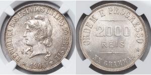 2000 Reis Brasil Plata 