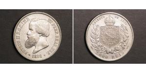 2000 Reis Imperio del Brasil (1822-1889) Plata Pedro II de Brasil (1825 - 1891)