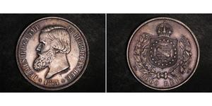 2000 Reis Imperio del Brasil (1822-1889) Plata Pedro II de Brasil (1825 - 1891)