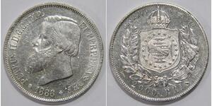 2000 Reis Empire of Brazil (1822-1889) Silber Peter II. (Brasilien) (1825 - 1891)