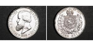 2000 Reis Empire of Brazil (1822-1889) Silver Pedro II of Brazil (1825 - 1891)