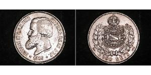 2000 Reis 巴西帝國 (1822 - 1889) 銀 佩德罗二世 (巴西) (1825 - 1891)