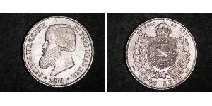 2000 Reis 巴西帝國 (1822 - 1889) 銀 佩德罗二世 (巴西) (1825 - 1891)