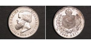 2000 Reis 巴西帝國 (1822 - 1889) 銀 佩德罗二世 (巴西) (1825 - 1891)
