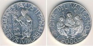 2000 Ліра Ватікан (1926-) Срібло 