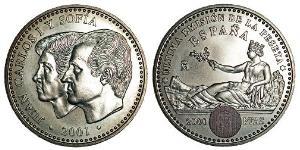 2000 Песета Королевство Испания (1976 - ) Серебро Хуан Карлос I (1938 - )