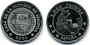 2000 Песета Королівство Іспанія (1976 - ) Срібло 