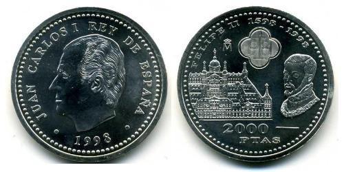 2000 Песета Королівство Іспанія (1976 - ) Срібло Хуан Карлос I (1938 - )