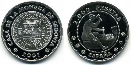 2000 Песета Королівство Іспанія (1976 - ) Срібло 