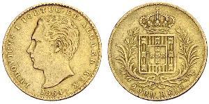 2000 Рейс Королевство Португалия (1139-1910) Золото Луиш I (1838 - 1889)