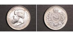 2000 Рейс Бразильская империя (1822-1889) Серебро Педру II (император Бразилии) (1825 - 1891)
