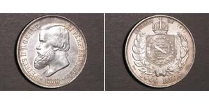 2000 Рейс Бразильская империя (1822-1889) Серебро Педру II (император Бразилии) (1825 - 1891)