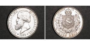 2000 Рейс Бразильская империя (1822-1889) Серебро Педру II (император Бразилии) (1825 - 1891)