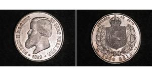 2000 Рейс Бразильская империя (1822-1889) Серебро Педру II (император Бразилии) (1825 - 1891)