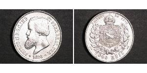 2000 Рейс Бразильская империя (1822-1889) Серебро Педру II (император Бразилии) (1825 - 1891)