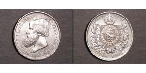 2000 Рейс Бразильська імперія (1822-1889) Срібло Педру II (імператор Бразилії) (1825 - 1891)