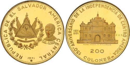 200 Colon El Salvador (1821 - ) Gold 