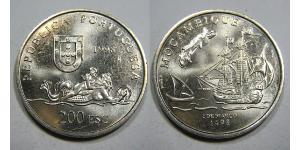 200 Escudo Portogallo (1975 - ) Argento 
