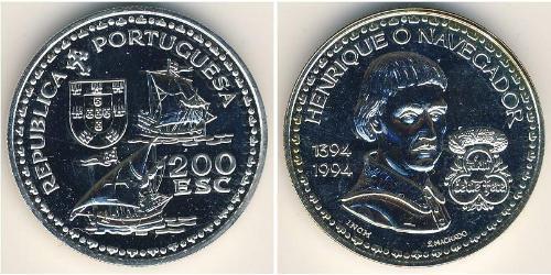 200 Escudo Portogallo (1975 - ) Argento 