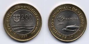 200 Escudo Portuguese Republic (1975 - ) Bimetal 