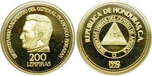 200 Lempira Honduras (1821 - ) Gold 