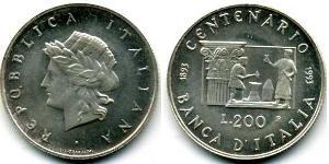 200 Lira Italia Argento 