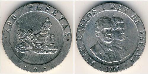 200 Peseta Regno di Spagna (1976 - ) Rame/Nichel 