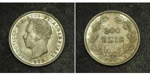 200 Reis Royaume de Portugal (1139-1910) Argent 