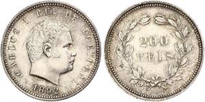 200 Reis Regno del Portogallo (1139-1910) Argento 