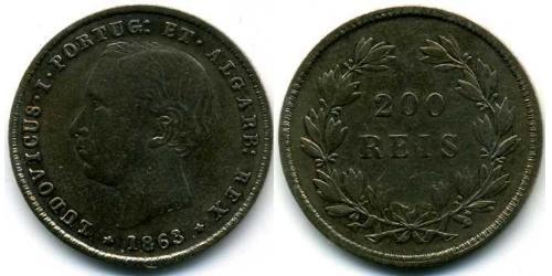 200 Reis Regno del Portogallo (1139-1910) Argento 