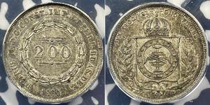 200 Reis Imperio del Brasil (1822-1889) Plata 