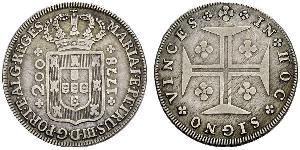 200 Reis Portugal / Reino de Portugal (1139-1910) Plata María I de Portugal (1734-1816)
