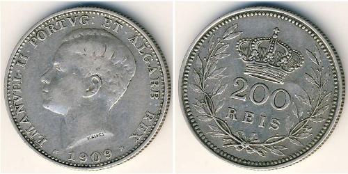 200 Reis Kingdom of Portugal (1139-1910) Silber Manuel II of Portugal (1889-1932)