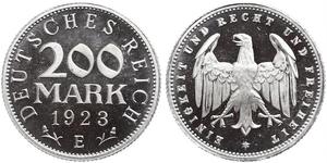 200 Марка Веймарская республика (1918-1933) Алюминий 