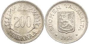 200 Марка Финляндия (1917 - ) Серебро 