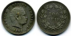 200 Рейс Королевство Португалия (1139-1910) Серебро 