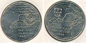 200 Эскудо Португальская Республика (1975 - ) Серебро 